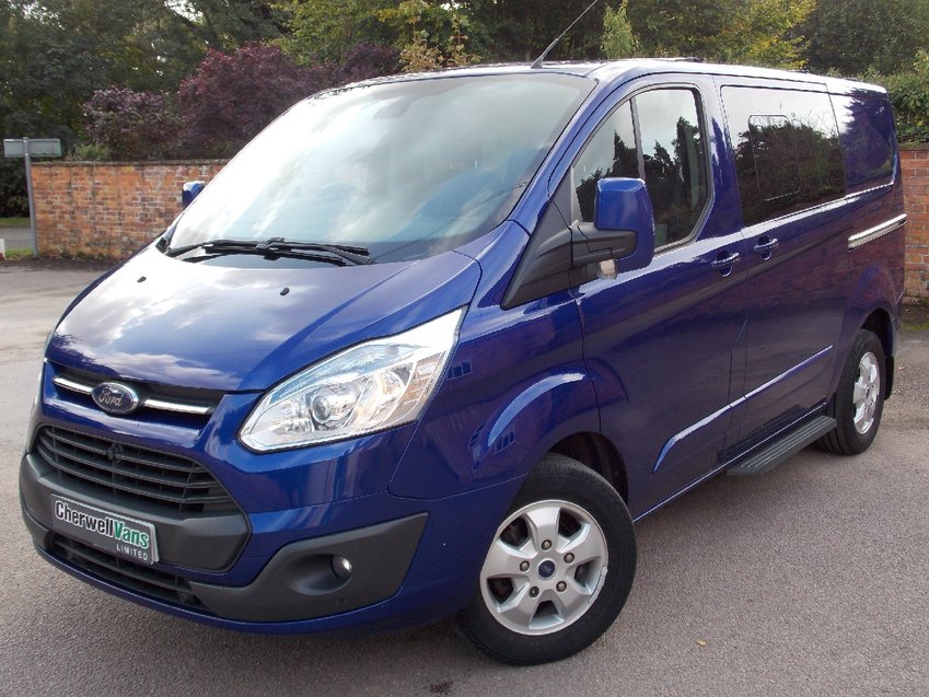 View FORD TRANSIT CUSTOM 2.2TDCi Limited Crew Cab Van 290 E-Tech SWB 155 bhp *NO VAT* 36k Miles