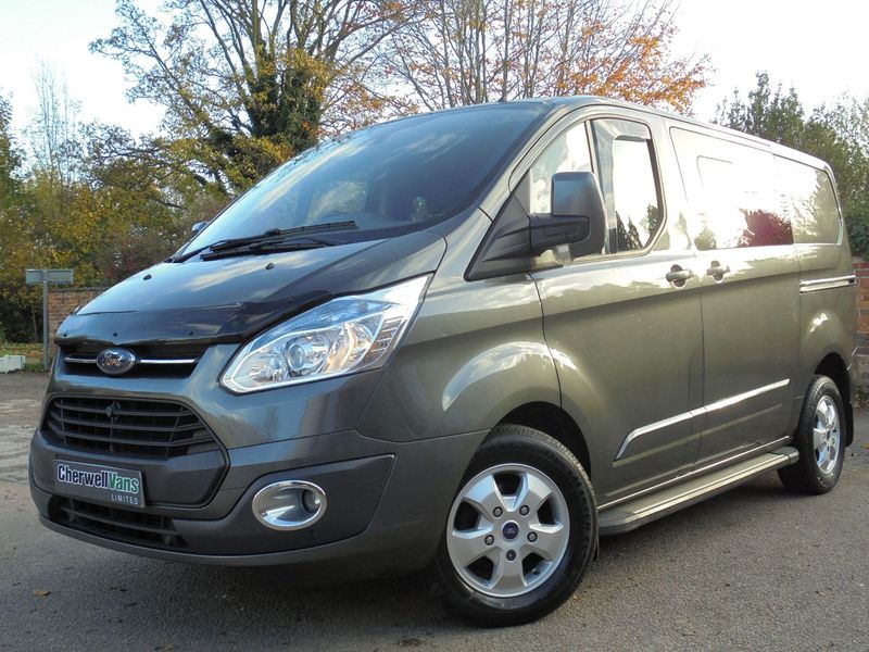 View FORD TRANSIT CUSTOM LIMITED 2.2TDCi 155bhp 290 SWB CREW CAB 5 SEATS *NO VAT* 32k MILES